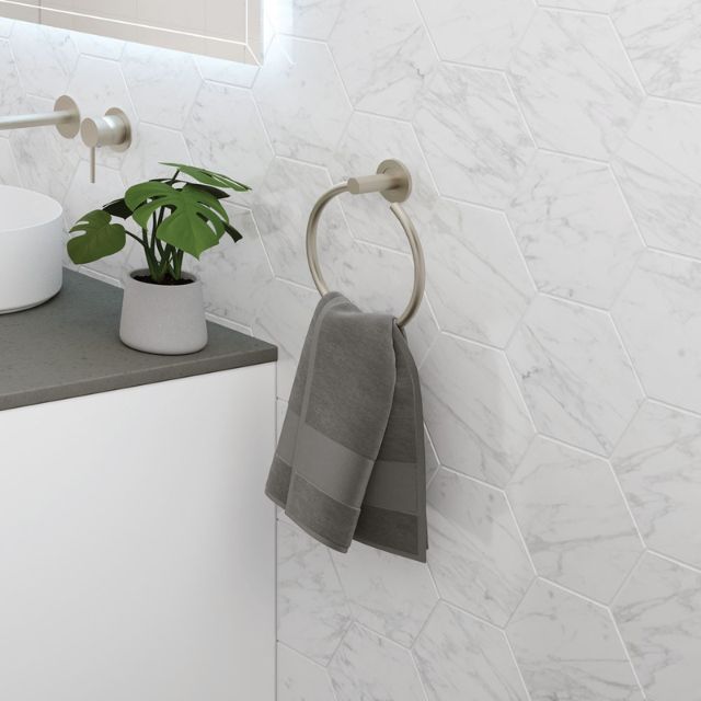 Fienza Kaya Hand Towel Ring Brushed Nickel