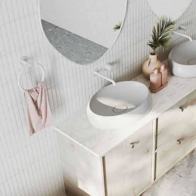Fienza Kaya Hand Towel Ring Matte White
