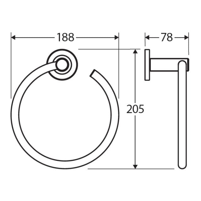 Fienza Kaya Hand Towel Ring Matte White