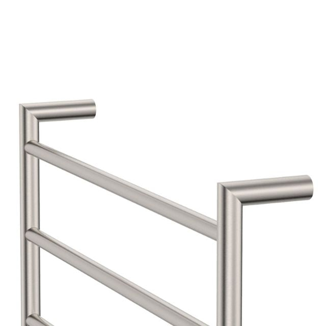 Fienza Kaya Round Heated Towel Rail 600X450X100mm 4 Bars Brushed Nickel