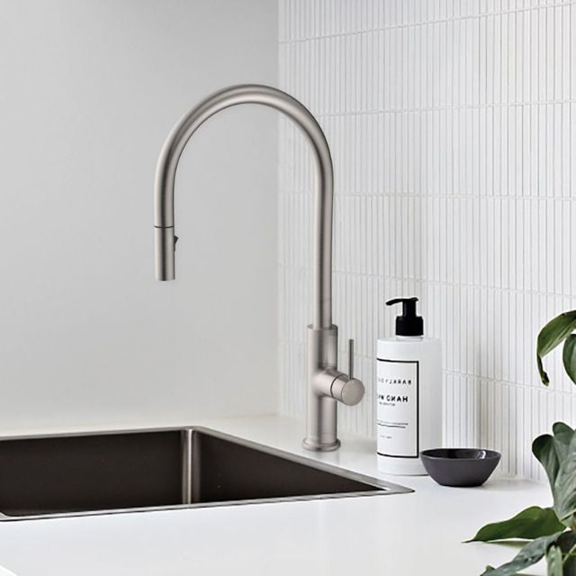 Fienza Kaya Pull Out Sink Mixer Brushed Nickel