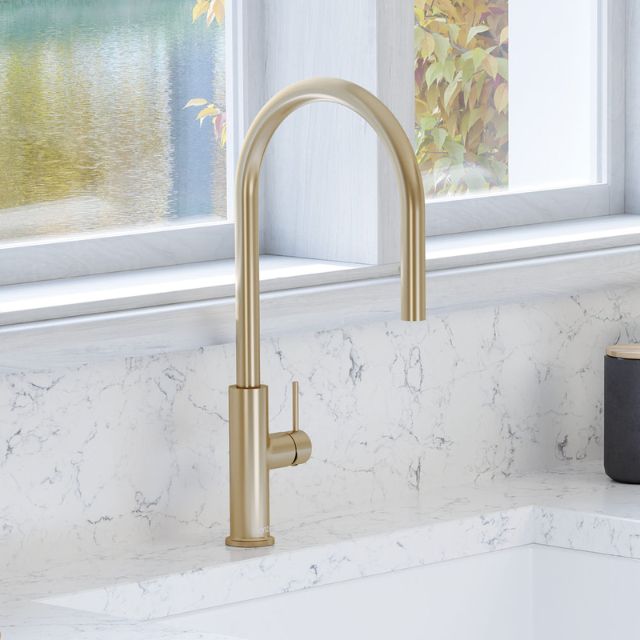 Fienza Kaya Pull Out Sink Mixer Urban Brass