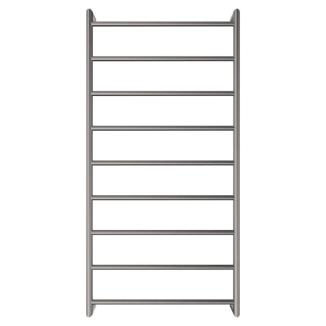 Fienza Kaya Round Heated Towel Rail 600X1200X100mm 9 Bars Gun Metal