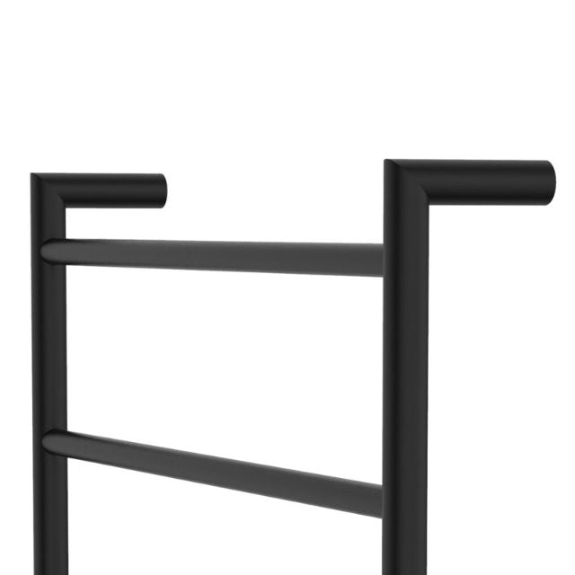 Fienza Kaya Round Heated Towel Rail 600X1200X100mm 9 Bars Matte Black