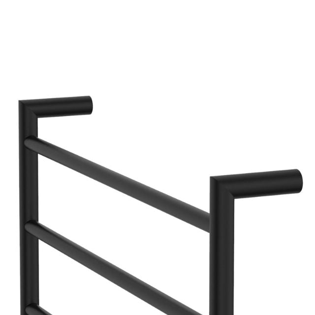 Fienza Kaya Round Heated Towel Rail 600X450X100mm 4 Bars Matte Black