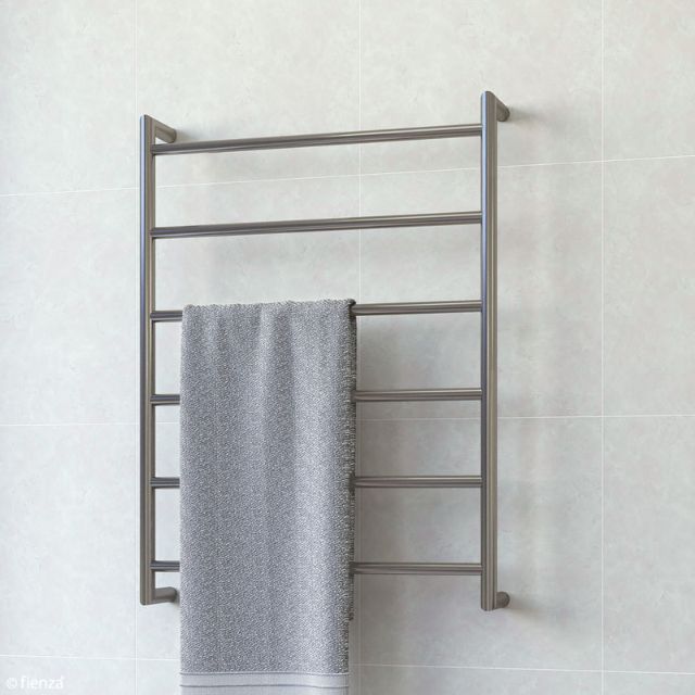 Fienza Kaya Round Heated Towel Rail 600X800X100mm 6 Bars Gun Metal