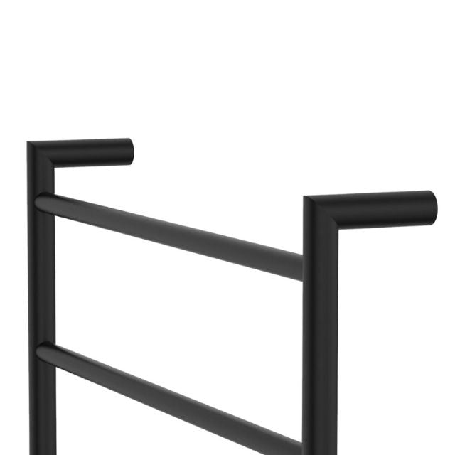 Fienza Kaya Round Heated Towel Rail 600X800X100mm 6 Bars Matte Black