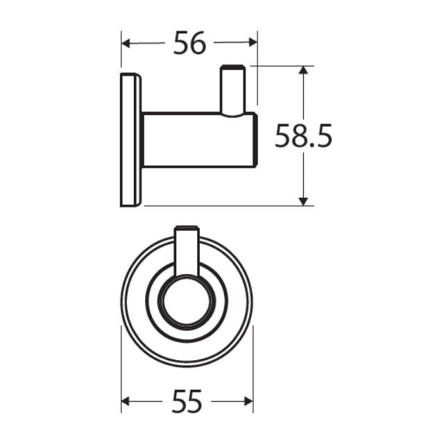 Fienza Kaya Single Robe Hook Matte White
