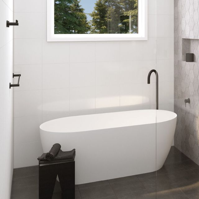 Fienza Kaya Single Towel Rail 900mm Matte Black