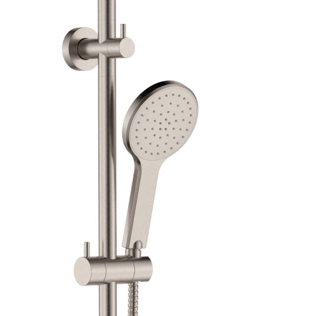 Fienza Kaya Twin Rail Shower Brushed Nickel