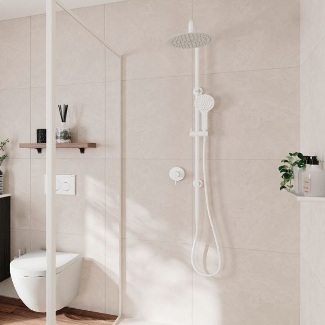 Fienza Kaya Twin Rail Shower Matte White