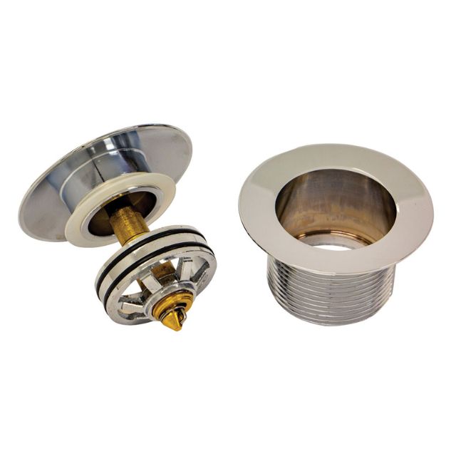 Fienza Universal Pull-Out/Pop-Up Brass Cap Bath Waste Non Overflow Matte White