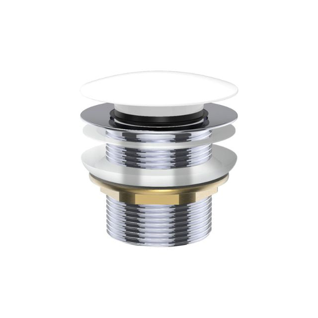 Fienza Universal Pull-Out/Pop-Up Brass Cap Bath Waste Non Overflow Gloss White