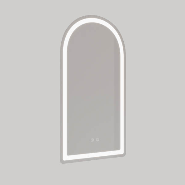 Ingrain Arch Shaped Frameless Frontlit LED Mirror 500mm by 900mm