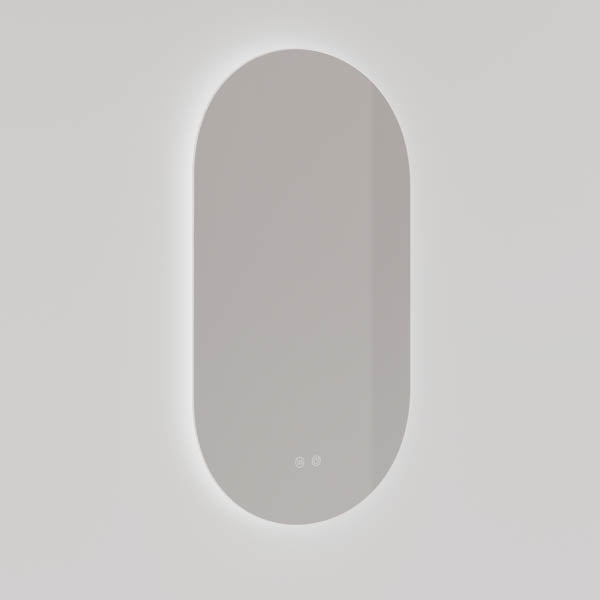 Ingrain Pill Shaped Frameless Backlit LED Mirror 500mm by 900mm