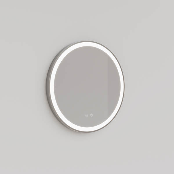Ingrain Round Brushed Nickel Framed Frontlit LED Mirror