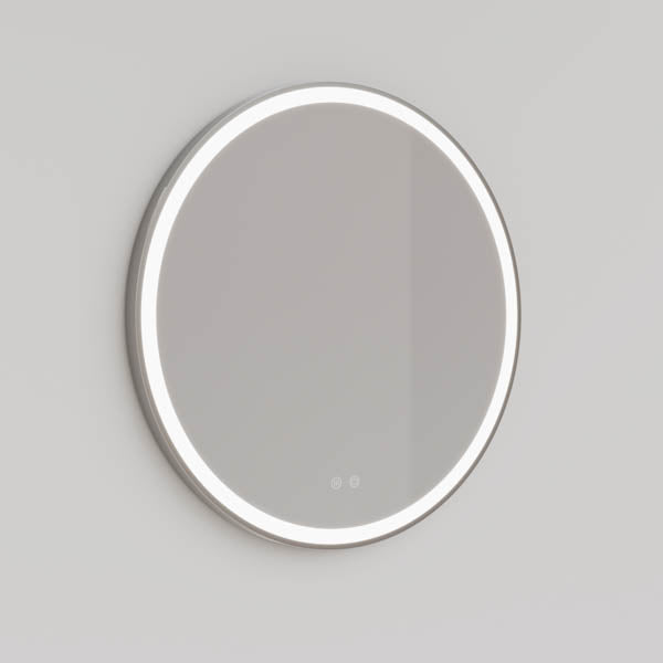 Ingrain Round Brushed Nickel Framed Frontlit LED Mirror