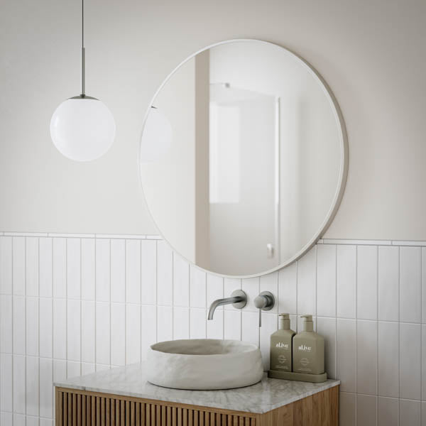 INGRM80-BN | Ingrain 800mm Round Brushed Nickel Aluminum Framed Mirror