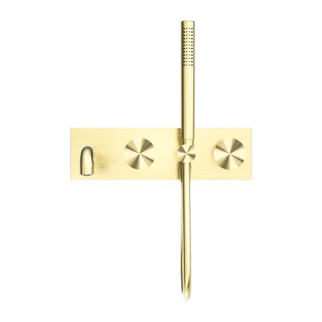 Nero Kara Progressive Shower System With Spout 230mm Brushed Gold