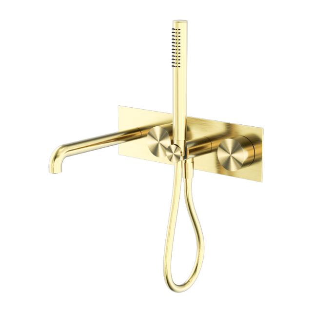 Nero Kara Progressive Shower System With Spout 230mm Brushed Gold