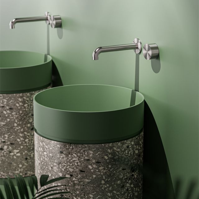 Nero Kara Progressive Wall Basin/Bath Set 120mm Chrome