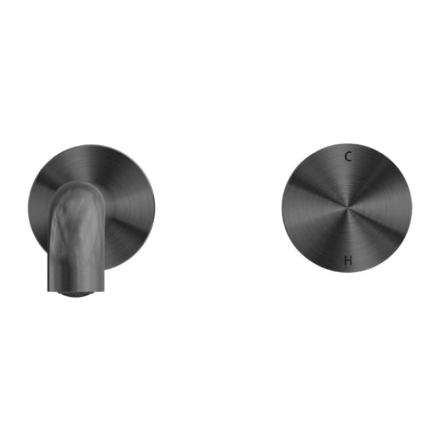 Nero Kara Progressive Wall Basin/Bath Set 120mm Gun Metal