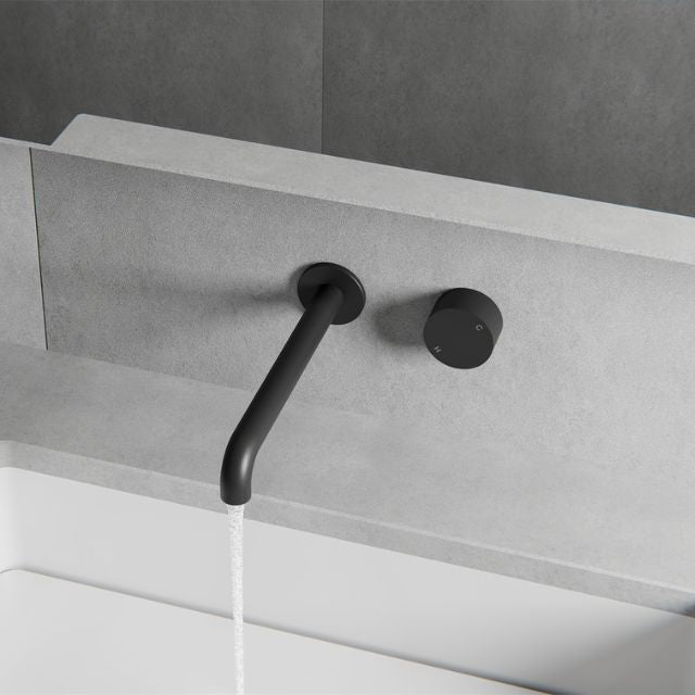 Nero Kara Progressive Wall Basin/Bath Set 160mm Matte Black