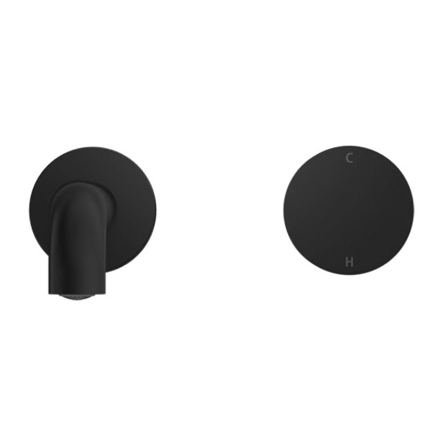 Nero Kara Progressive Wall Basin/Bath Set 185mm Matte Black