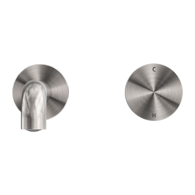 Nero Kara Progressive Wall Basin/Bath Set 230mm Brushed Nickel