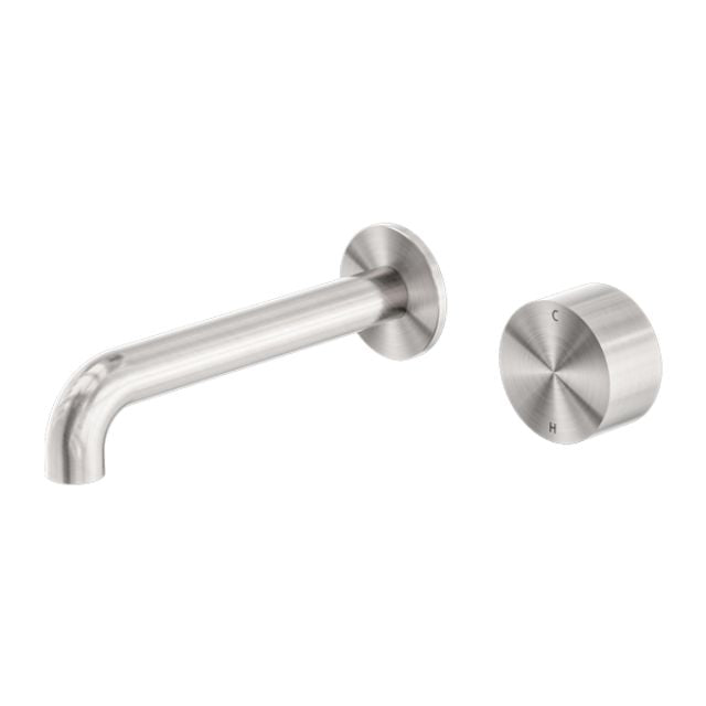 Nero Kara Progressive Wall Basin/Bath Set 230mm Brushed Nickel