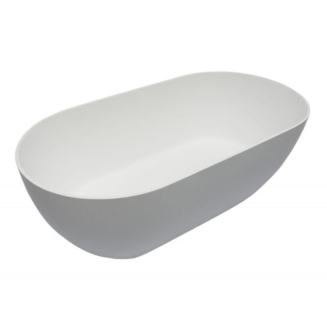 Kaskade Lucia Freestanding Stone Bath Matte White 1500mm