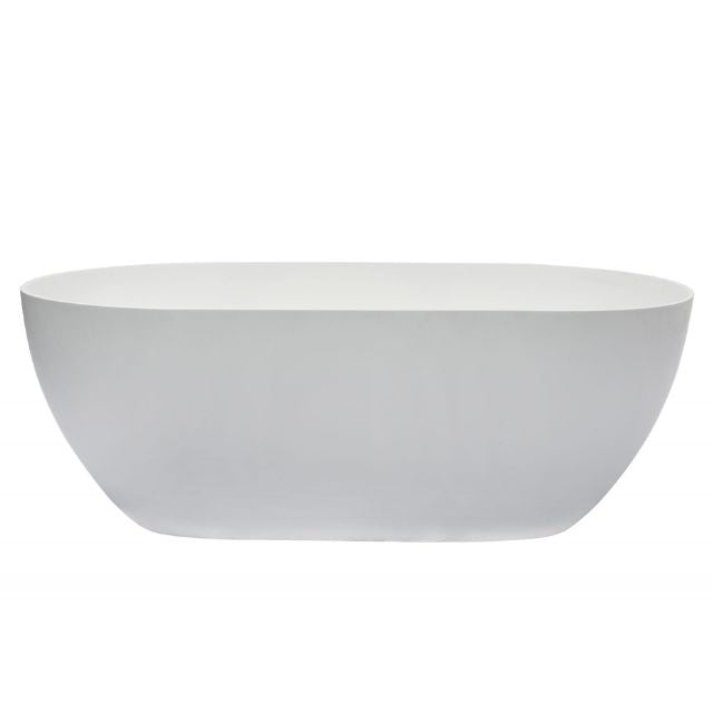 Kaskade Lucia Freestanding Stone Bath Matte White 1600mm