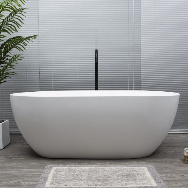 Kaskade Lucia Freestanding Stone Bath Matte White 1700mm