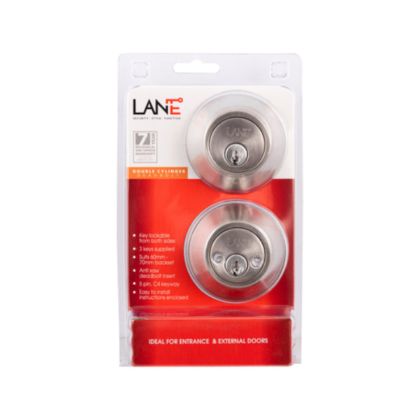 Lane Double Cylinder Deadbolt Satin Stainless Steel