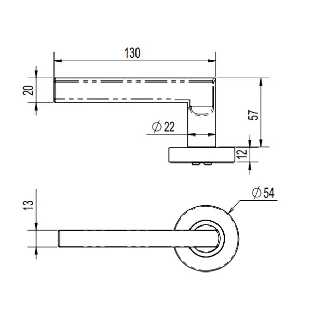 Lockwood Glide L4 Velocity Passage Lever Set Large Round Rose Brushed Satin Chrome