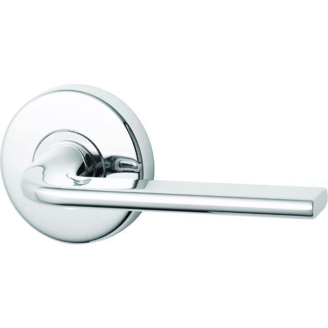 Lockwood Glide L4 Velocity Passage Lever Set Large Round Rose Brushed Satin Chrome