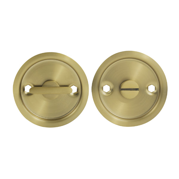 Lockwood Vivid Cavity Slider Door Handle Privacy Door Handle Set Satin Brass