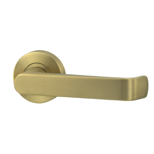 Lockwood Vivid V1 Dummy Lever Handle Round Rose Satin Brass | The Blue Space