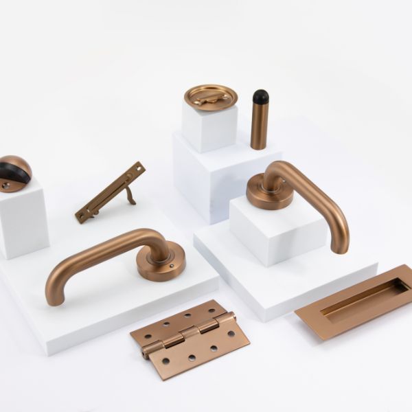 Lockwood Vivid V2 Passage Lever Door Handle Set Round Rose Satin Bronze