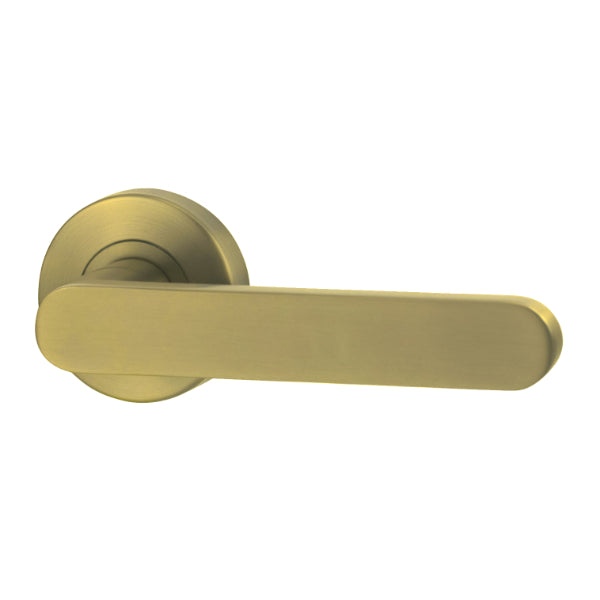 Lockwood Vivid V3 Dummy Lever Door Handle Round Rose Satin Brass