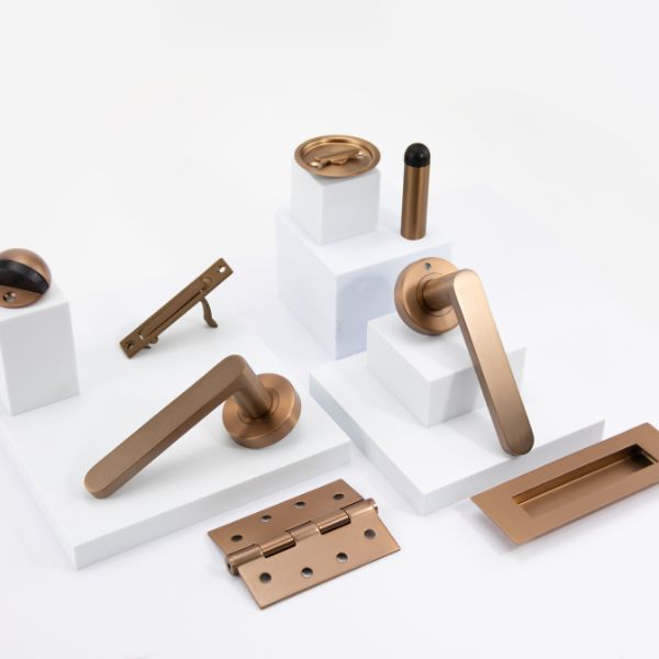 Lockwood Vivid V3 Dummy Lever Door Handle Round Rose Satin Bronze