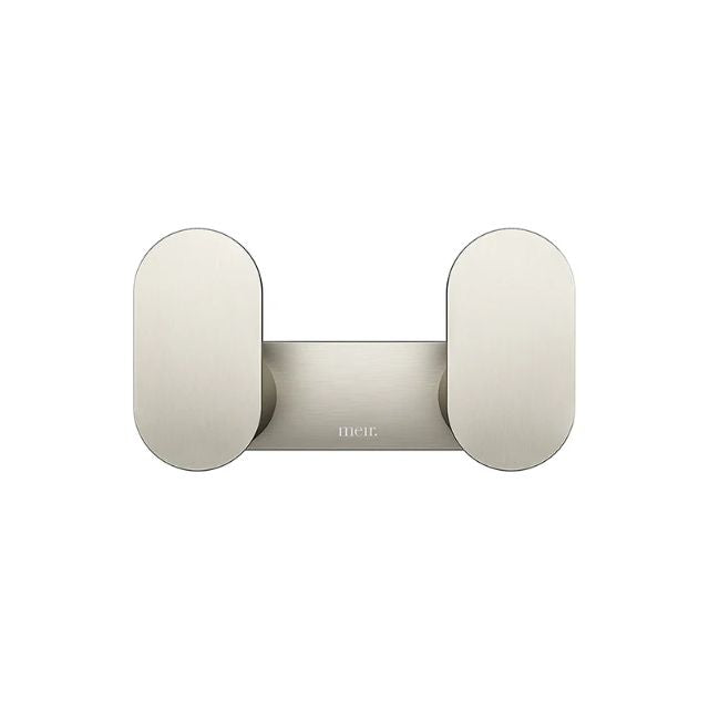 Meir Curvaé Double Robe Hook Brushed Nickel