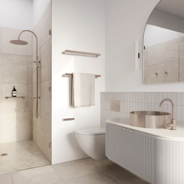 Meir Curvaé Double Towel Rail 600mm Champagne