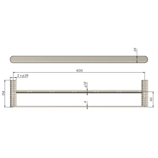 Meir Curvaé Double Towel Rail 600mm Lustre Bronze