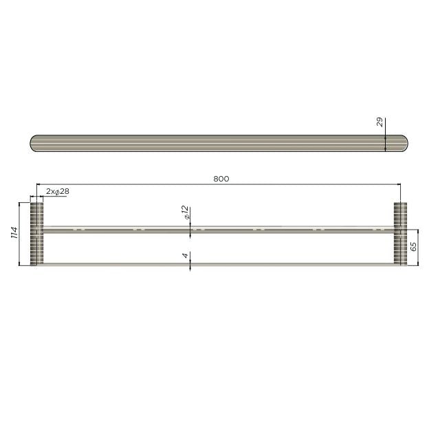 Meir Curvaé Double Towel Rail 800mm Brushed Nickel