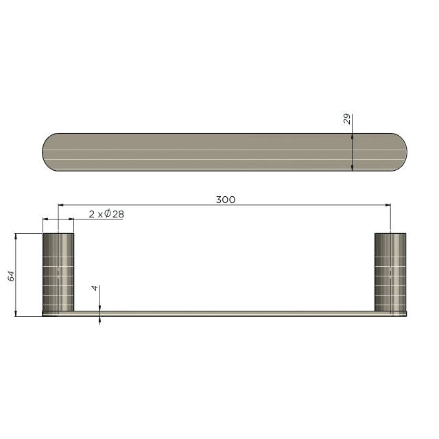Meir Curvaé Guest Towel Rail 300mm Chrome