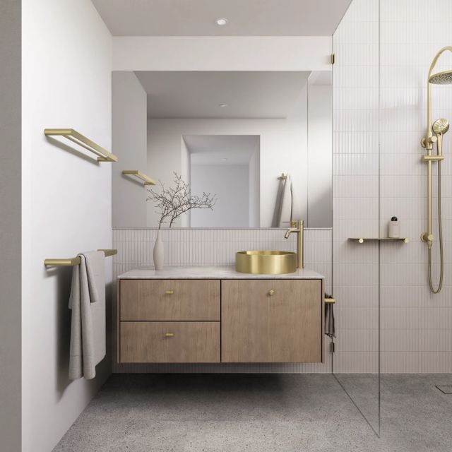 Meir Curvaé Guest Towel Rail 300mm Tiger Bronze