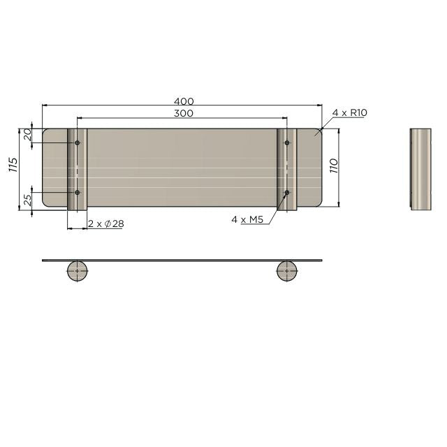 Meir Curvaé Shower Shelf Champagne