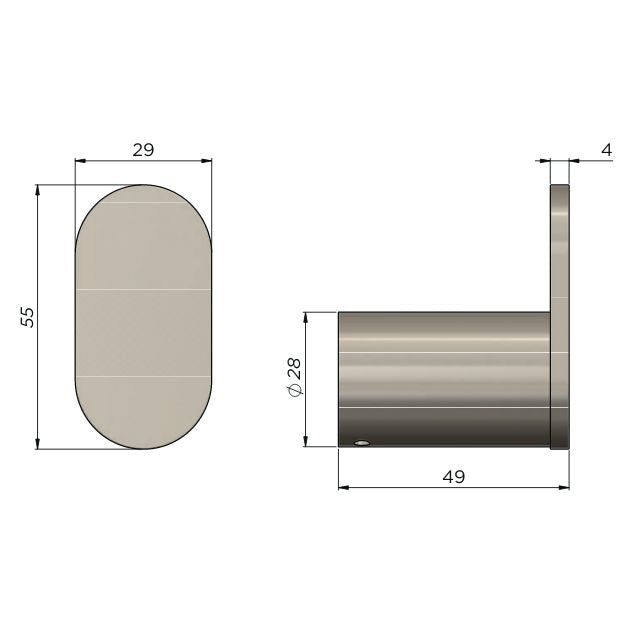 Meir Curvaé Single Robe Hook Brushed Nickel