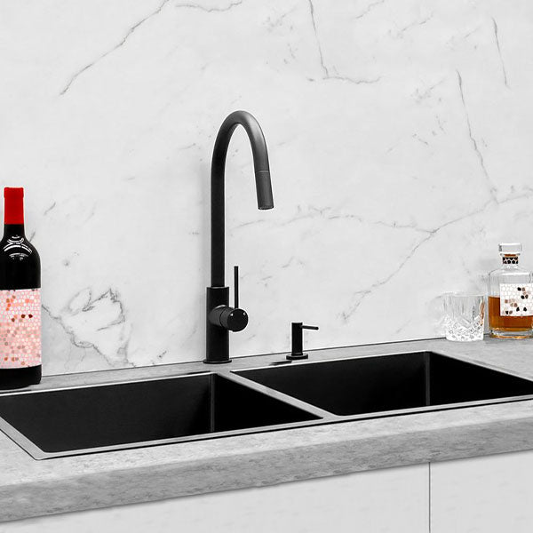 Meir Double Bowl PVD Kitchen Sink 860mm - Gunmetal Black